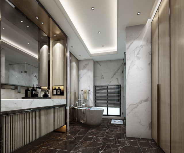 modern toilet bathroom 3D 模型 .c4d .max .obj .3ds .fbx .stl .blend 