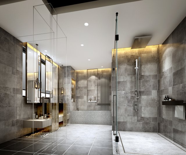modern toilet bathroom Modelo 3D .c4d .max .obj .3ds .fbx .stl .blend 