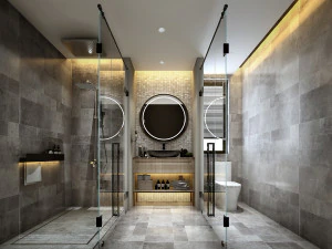 현대 화장실 욕실 3D 모델