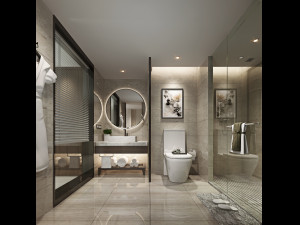 modern toilet bathroom Modelo 3D