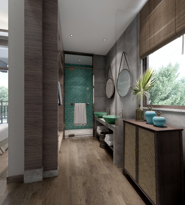 modern toilet bathroom 3D 模型 .c4d .max .obj .3ds .fbx .stl .blend 