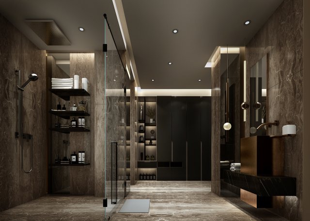 modern toilet bathroom Model 3D .c4d .max .obj .3ds .fbx .stl .blend 
