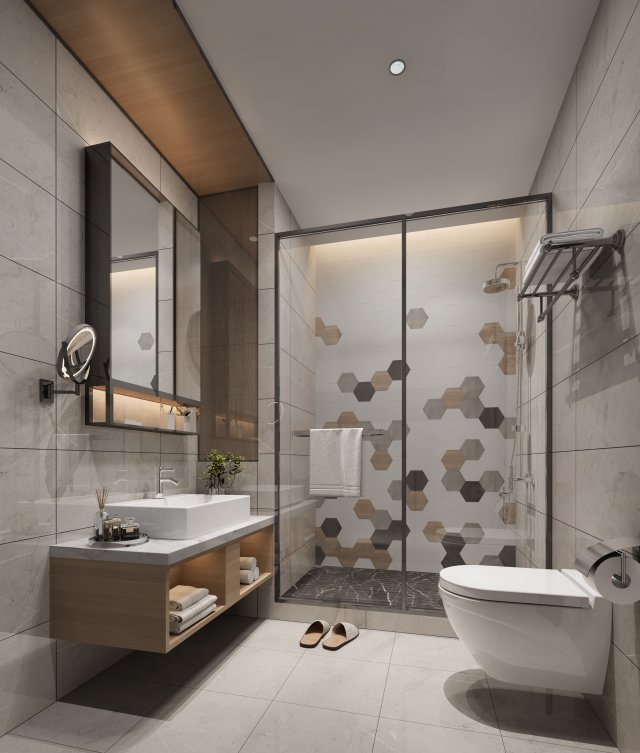 modern toilet bathroom 3D Model .c4d .max .obj .3ds .fbx .stl .blend 