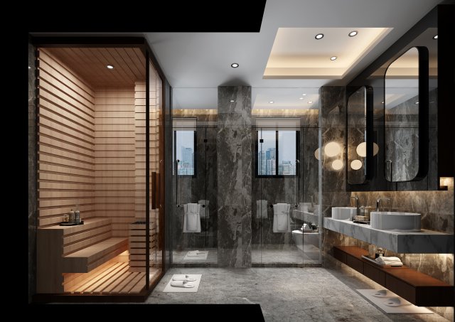 modern toilet bathroom Model 3D .c4d .max .obj .3ds .fbx .stl .blend 