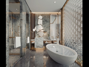 modern toilet bathroom Model 3D