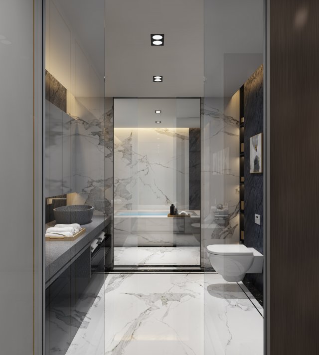 modern toilet bathroom 3D-Modell .c4d .max .obj .3ds .fbx .stl .blend 