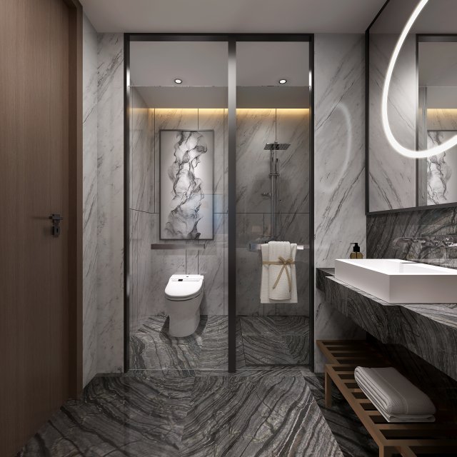 modern toilet bathroom Model 3D .c4d .max .obj .3ds .fbx .stl .blend 