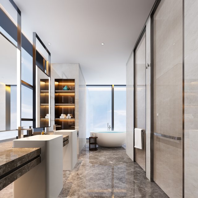 modern toilet bathroom 3D 모델 .c4d .max .obj .3ds .fbx .stl .blend 
