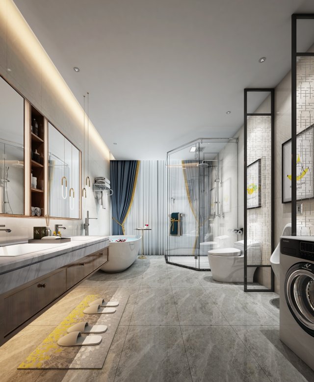 modern toilet bathroom 3Dモデル .c4d .max .obj .3ds .fbx .stl .blend 