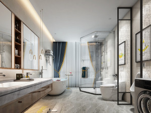 modern toilet bathroom Modèle 3D