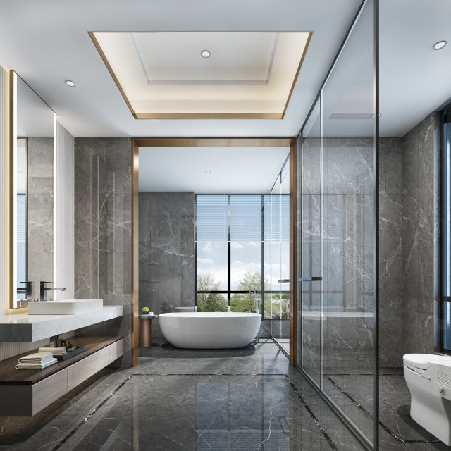 modern toilet bathroom Modèle 3D .c4d .max .obj .3ds .fbx .stl .blend 