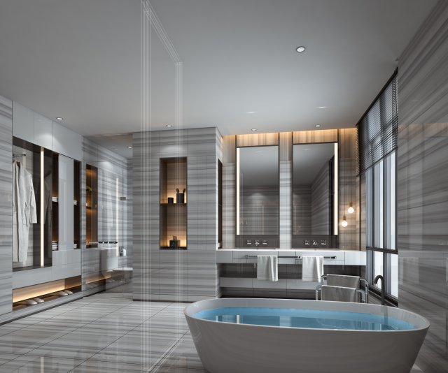 modern toilet bathroom 3D Модель .c4d .max .obj .3ds .fbx .stl .blend 
