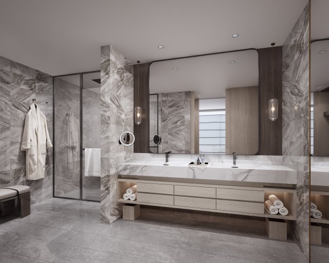 modern toilet bathroom Model 3D .c4d .max .obj .3ds .fbx .stl .blend 