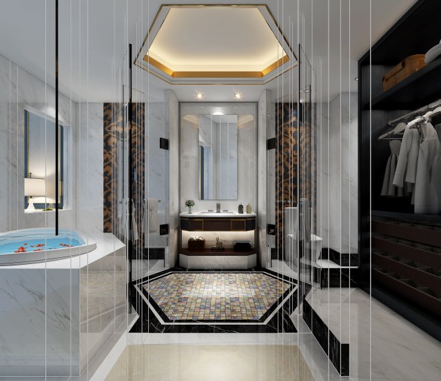 modern toilet bathroom 3D Model .c4d .max .obj .3ds .fbx .stl .blend 