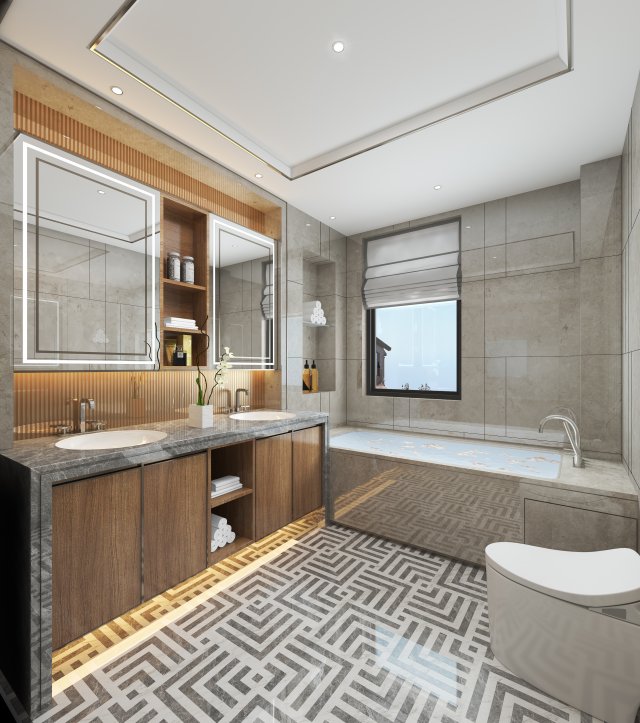 modern toilet bathroom Modelo 3D .c4d .max .obj .3ds .fbx .stl .blend 