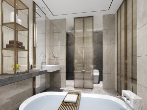 modern toilet bathroom Modèle 3D