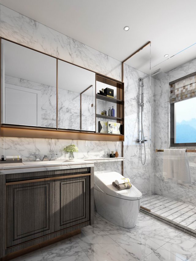 modern toilet bathroom Model 3D .c4d .max .obj .3ds .fbx .stl .blend 