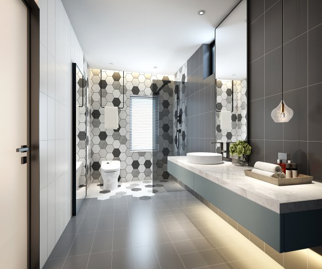 modern toilet bathroom 3D 模型 .c4d .max .obj .3ds .fbx .stl .blend 