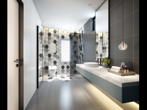 modern toilet bathroom 3D Model