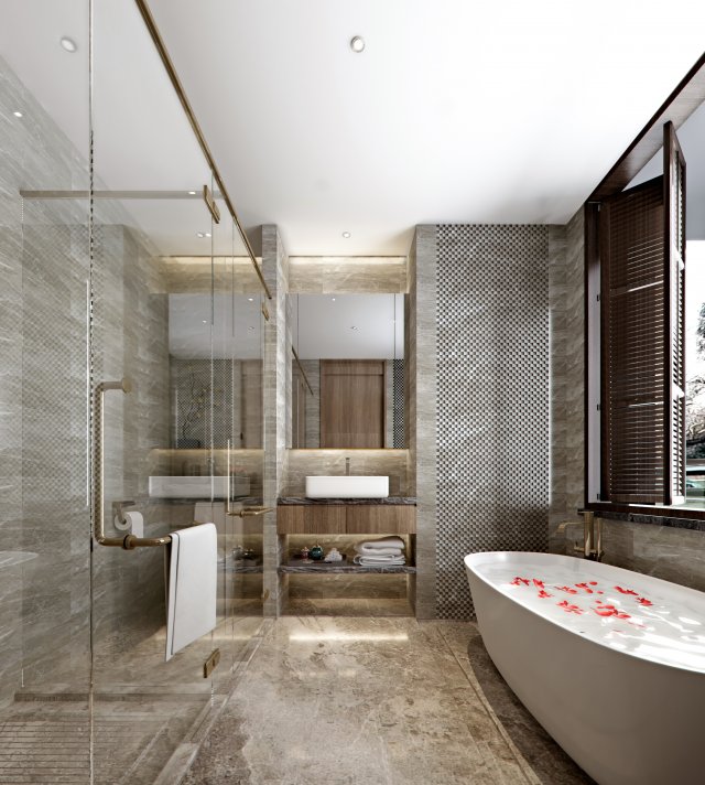 modern toilet bathroom 3D Модель .c4d .max .obj .3ds .fbx .stl .blend