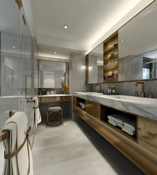 modern toilet bathroom 3D Модель .c4d .max .obj .3ds .fbx .stl .blend