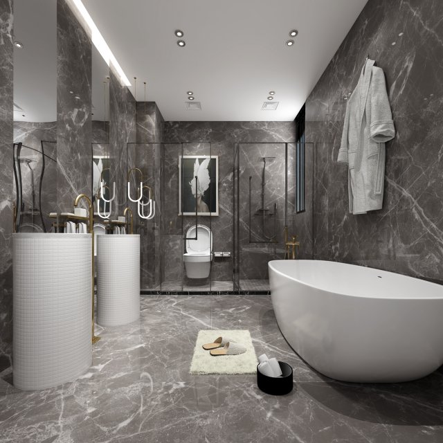 modern toilet bathroom 3D-Modell .c4d .max .obj .3ds .fbx .stl .blend 