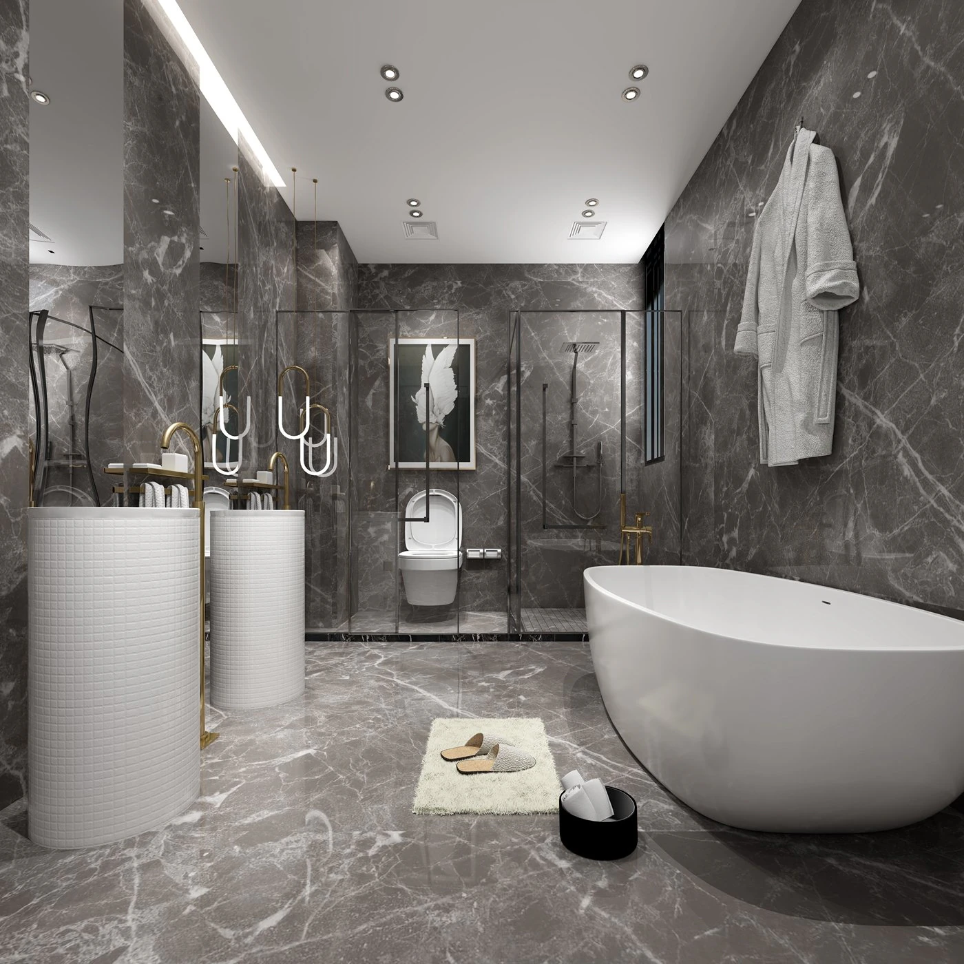 modern toilet bathroom 3D Model .c4d .max .obj .3ds .fbx .stl .blend