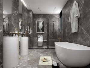 modern toilet bathroom Model 3D