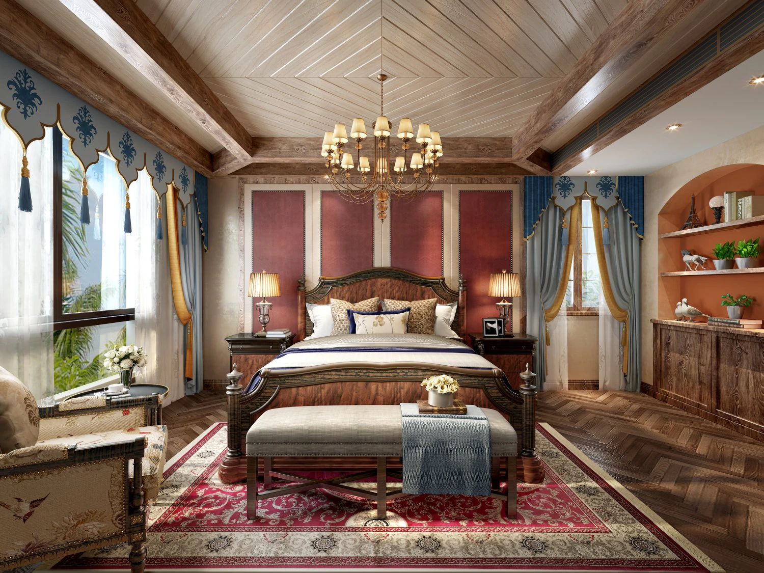 luxurious bedroom 3D Model .c4d .max .obj .3ds .fbx .stl .blend 