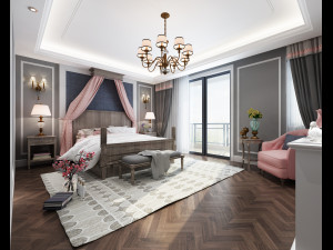 luxurious bedroom 3D 模型