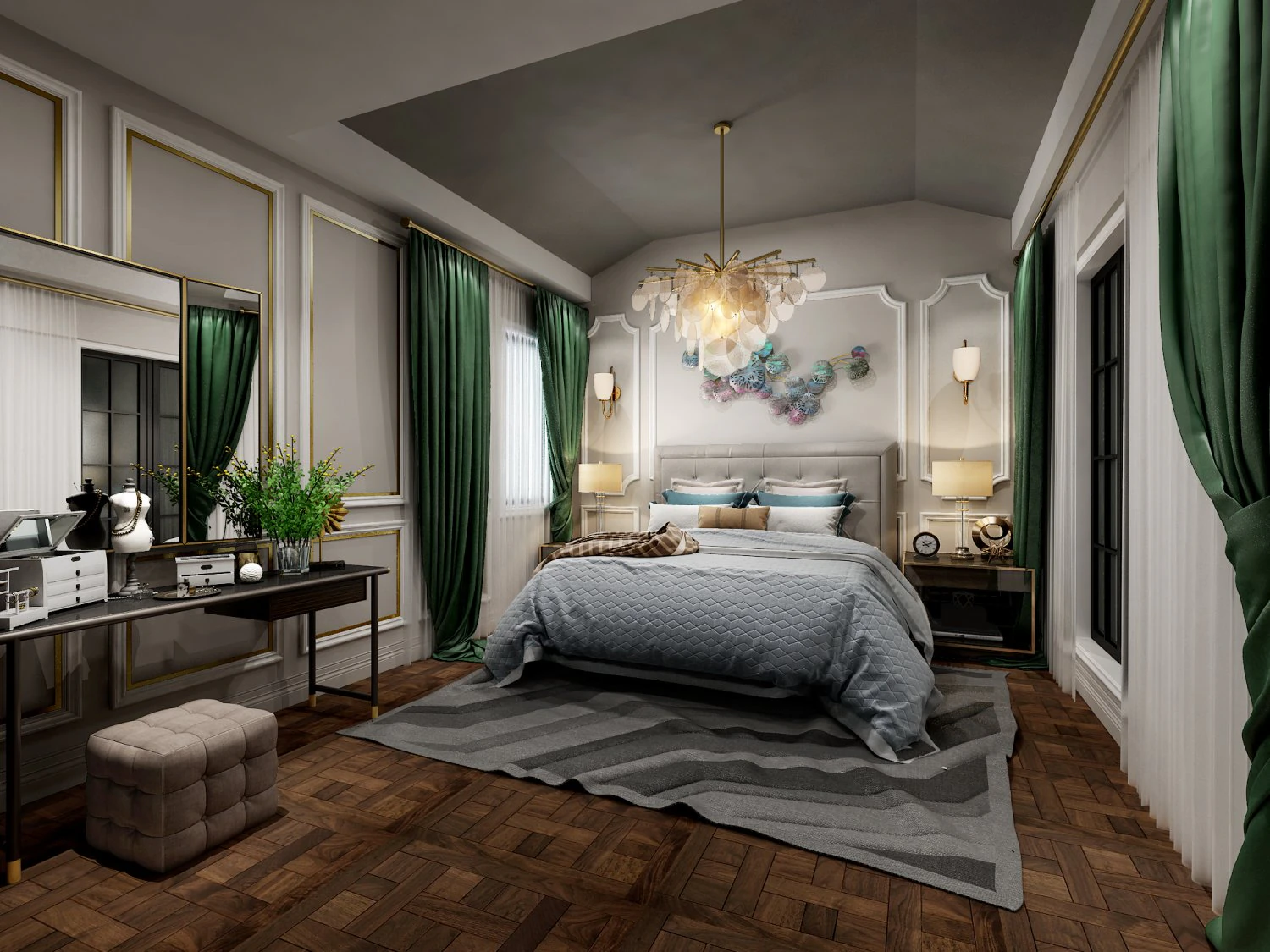 luxurious bedroom 3D Model .c4d .max .obj .3ds .fbx .stl .blend 