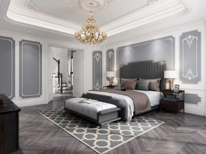 luksusowa sypialnia Model 3D