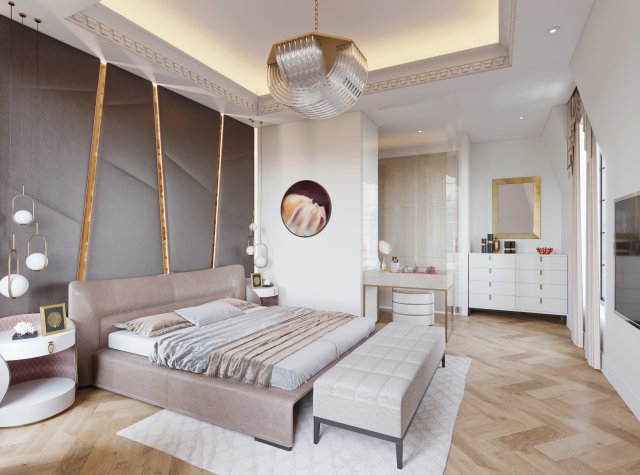 luxurious bedroom Modello 3D .c4d .max .obj .3ds .fbx .stl .blend 