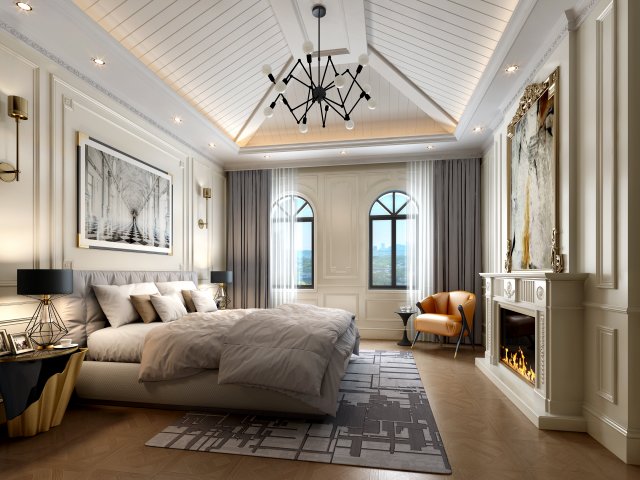 luxurious bedroom Modèle 3D .c4d .max .obj .3ds .fbx .stl .blend 