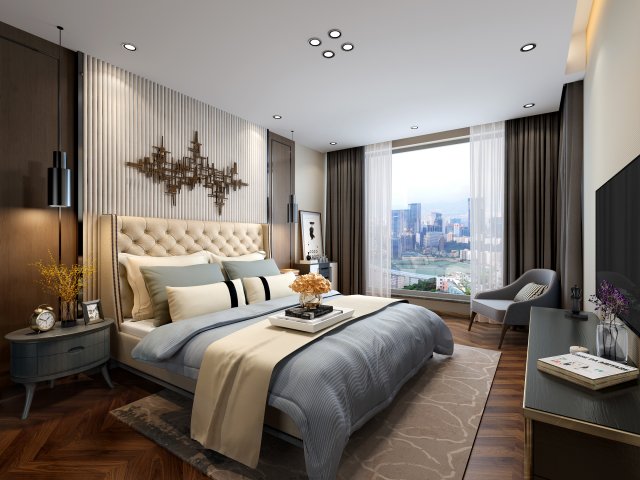 luxurious bedroom 3D Model .c4d .max .obj .3ds .fbx .stl .blend