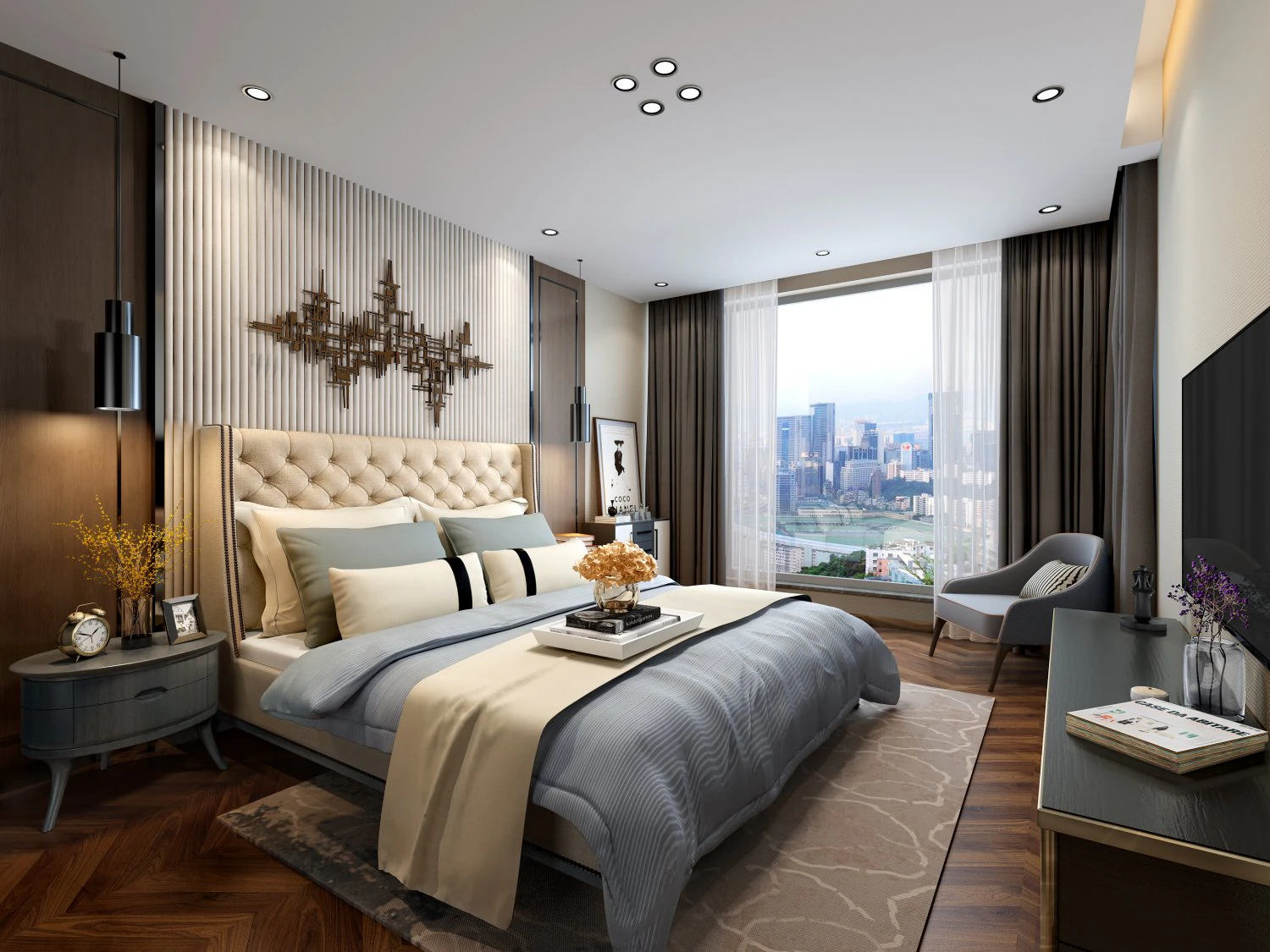 luxurious bedroom 3D Model .c4d .max .obj .3ds .fbx .stl .blend