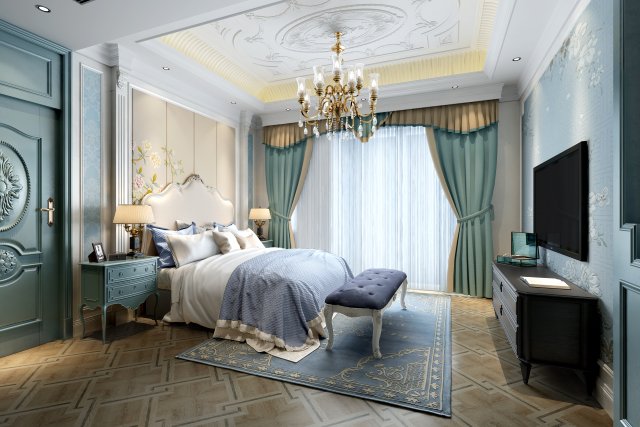 luxurious bedroom Modèle 3D .c4d .max .obj .3ds .fbx .stl .blend 