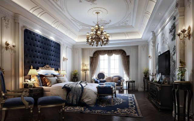 luxurious bedroom 3Dモデル .c4d .max .obj .3ds .fbx .stl .blend 