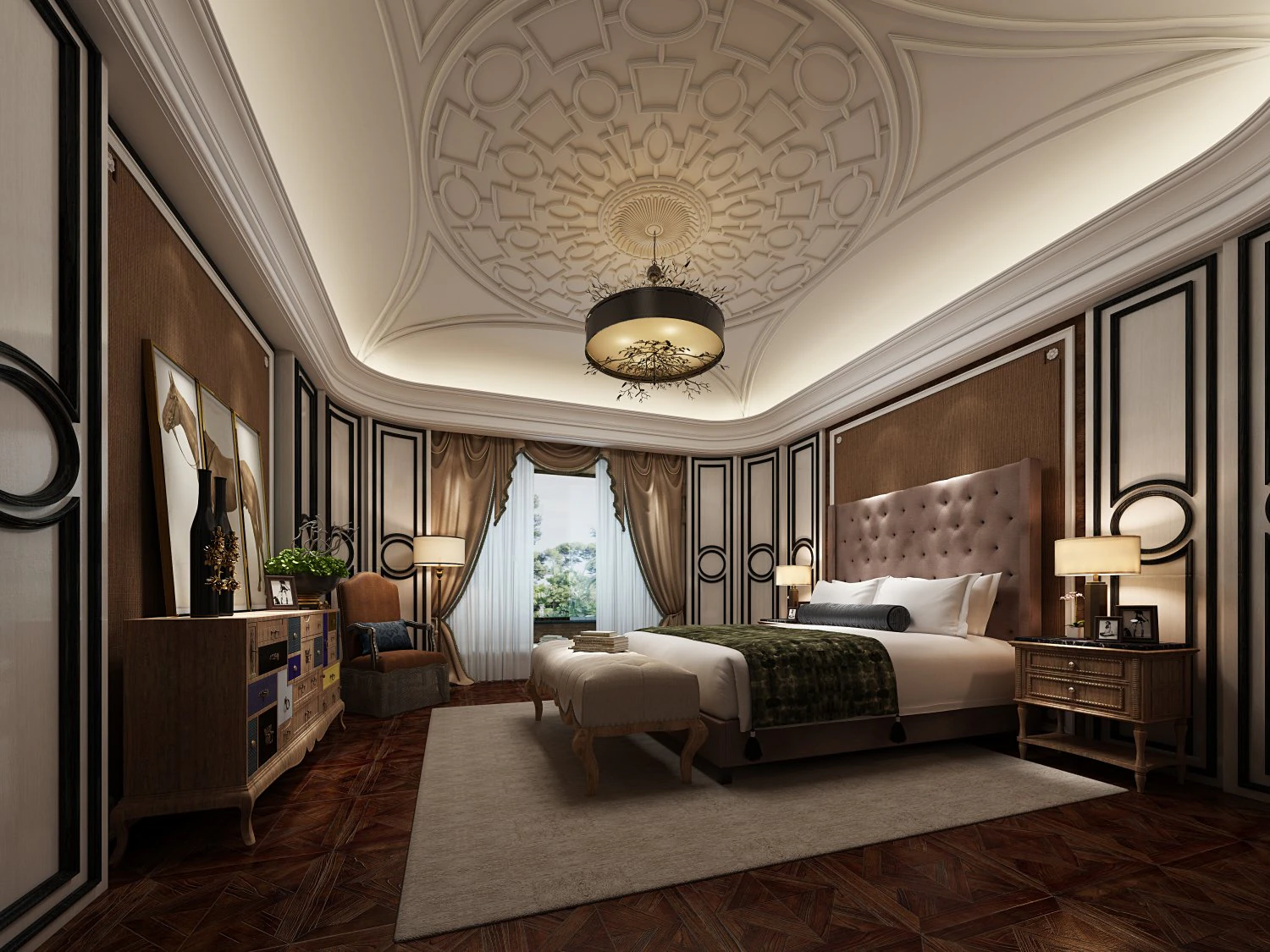luxurious bedroom 3D Model .c4d .max .obj .3ds .fbx .stl .blend 