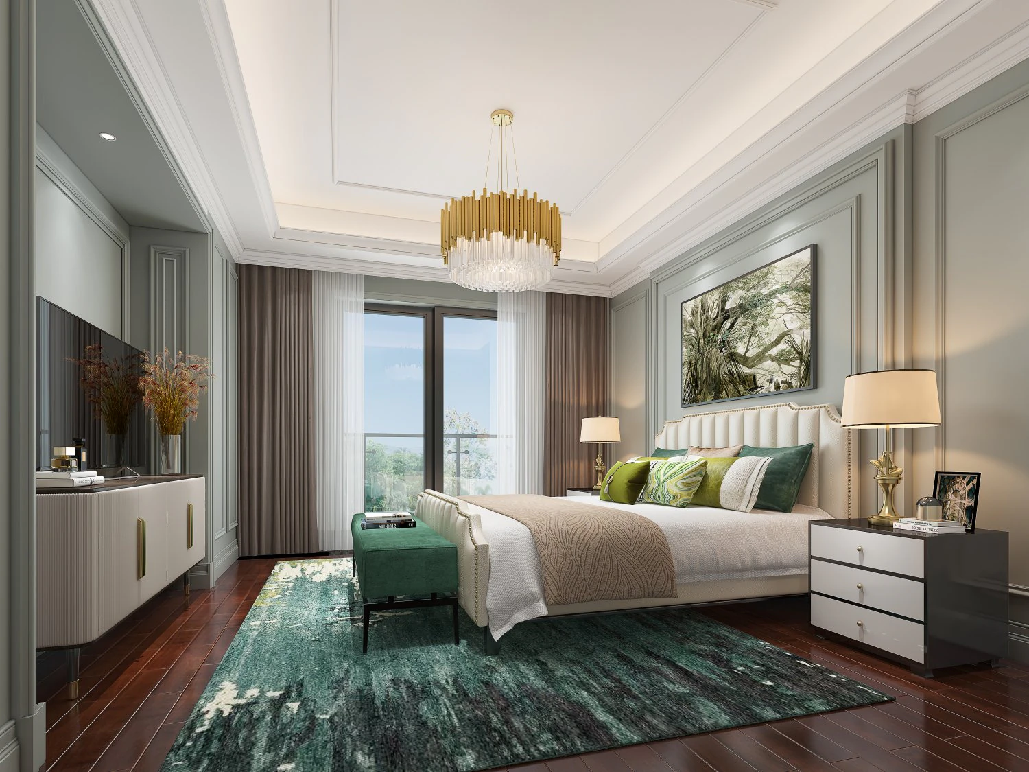 luxurious bedroom 3D Model .c4d .max .obj .3ds .fbx .stl .blend 