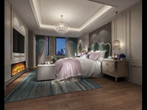 роскошная спальня 3D Модель