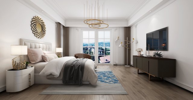 luxurious bedroom Modèle 3D .c4d .max .obj .3ds .fbx .stl .blend 