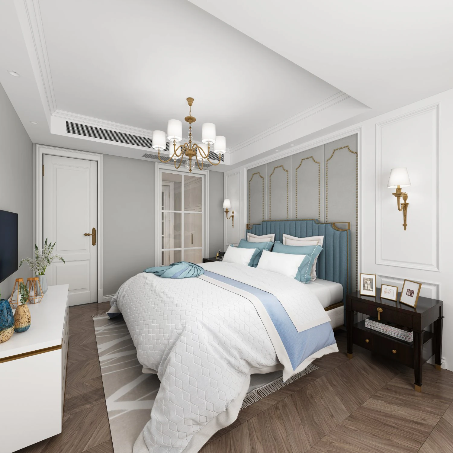 luxurious bedroom 3D Model .c4d .max .obj .3ds .fbx .stl .blend 