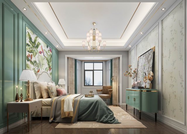 luxurious bedroom Modèle 3D .c4d .max .obj .3ds .fbx .stl .blend 