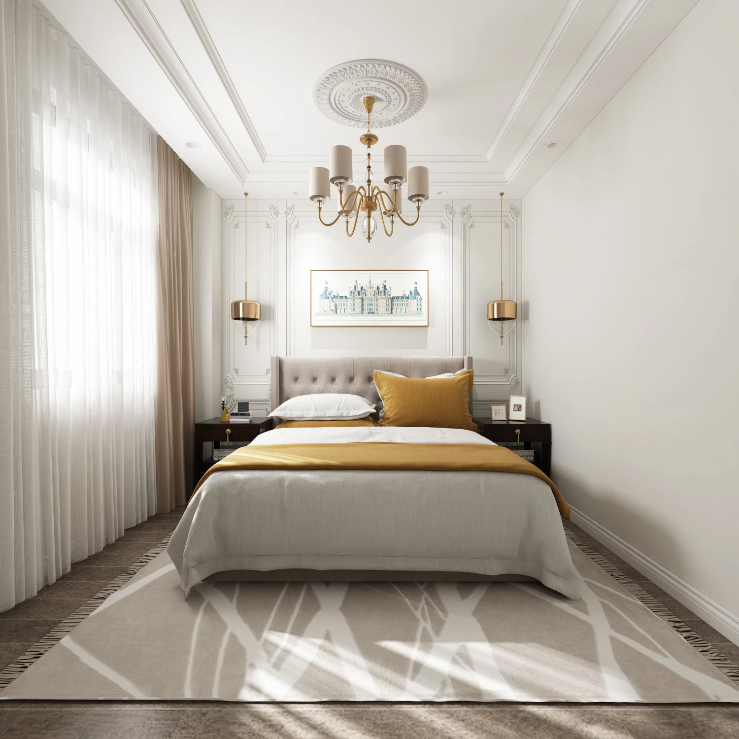 luxurious bedroom 3D Model .c4d .max .obj .3ds .fbx .stl .blend 