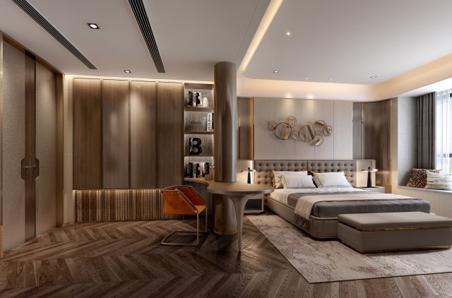 luxurious bedroom Modelo 3D .c4d .max .obj .3ds .fbx .stl .blend