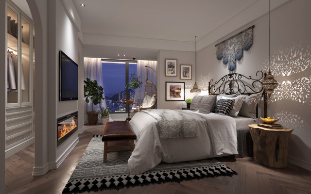 luxurious bedroom Modèle 3D .c4d .max .obj .3ds .fbx .stl .blend