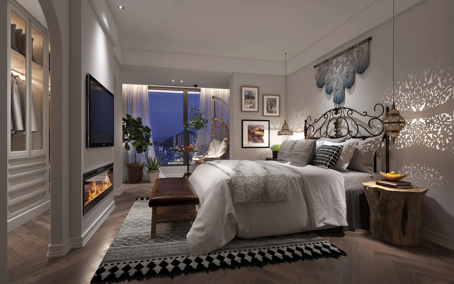 luxurious bedroom 3D Model .c4d .max .obj .3ds .fbx .stl .blend