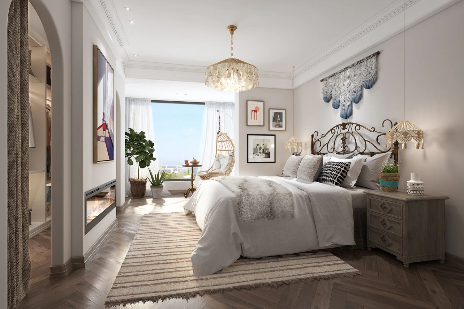 luxurious bedroom 3D Model .c4d .max .obj .3ds .fbx .stl .blend 