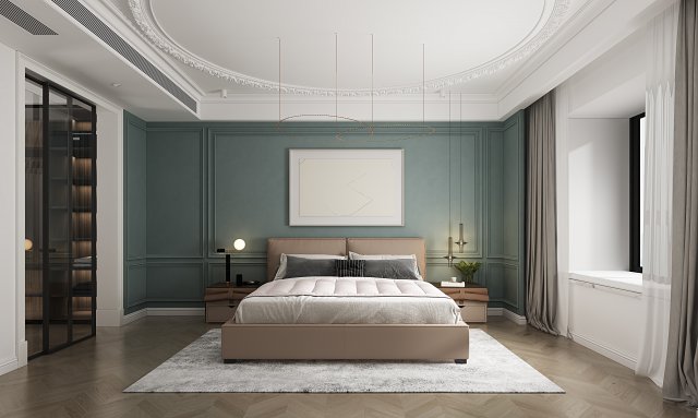 luxurious bedroom Modelo 3D .c4d .max .obj .3ds .fbx .stl .blend